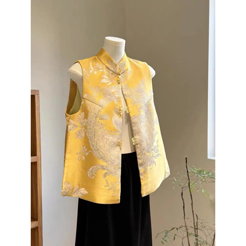 唐装女装2024新款秋冬复古改良年轻款国风新中式旗袍马甲上衣马夹