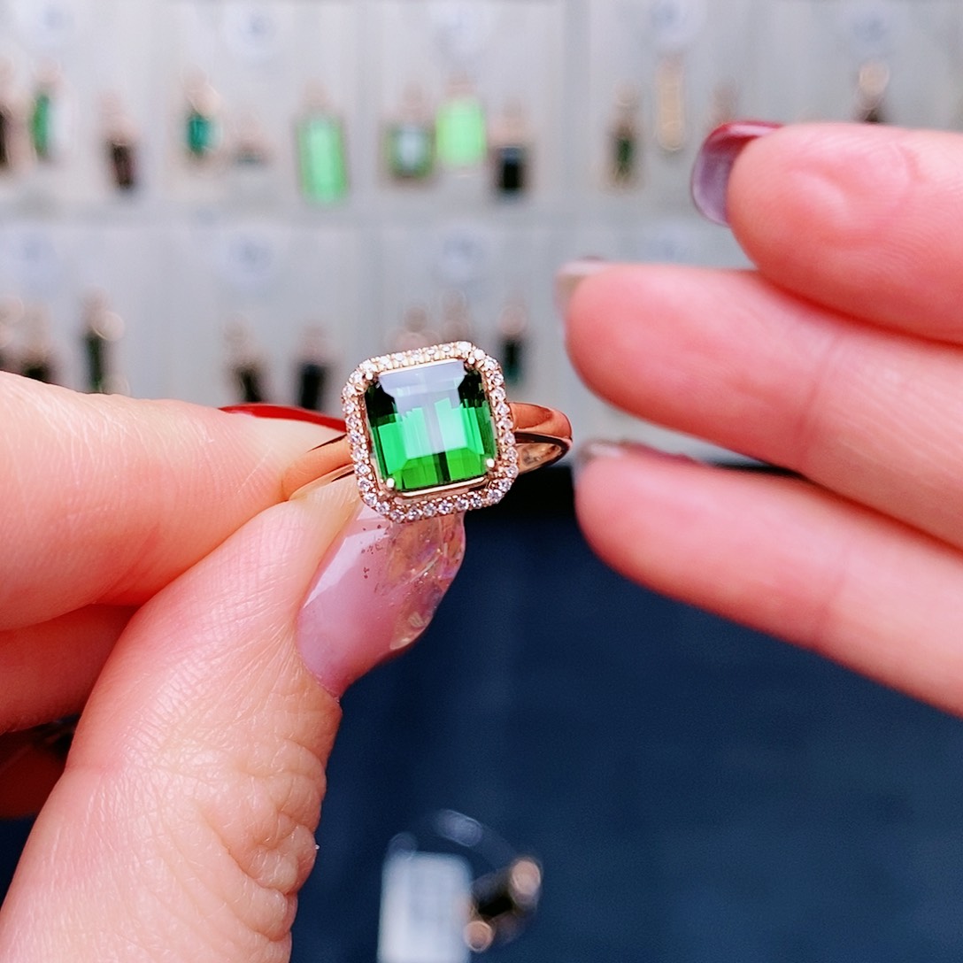 碧玺戒指碧玺18K金镶嵌5**7