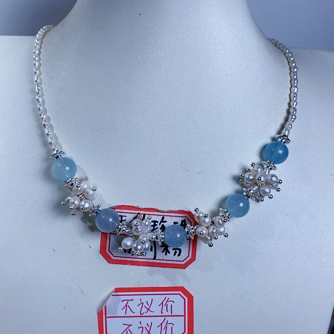 淡水珍珠颈饰银S925镶嵌
