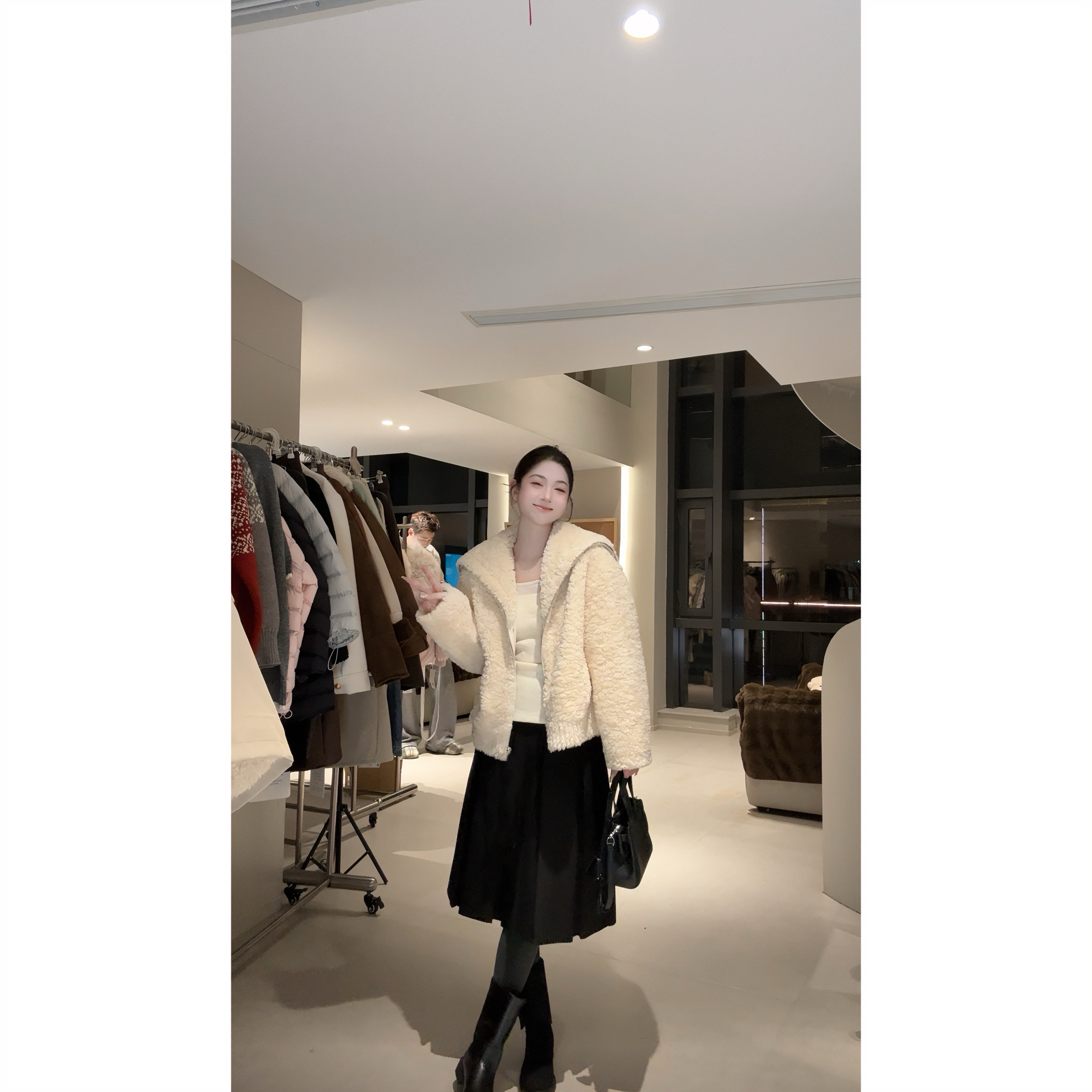 保暖大领女冬季休闲风圆领短外套秋冬款休闲