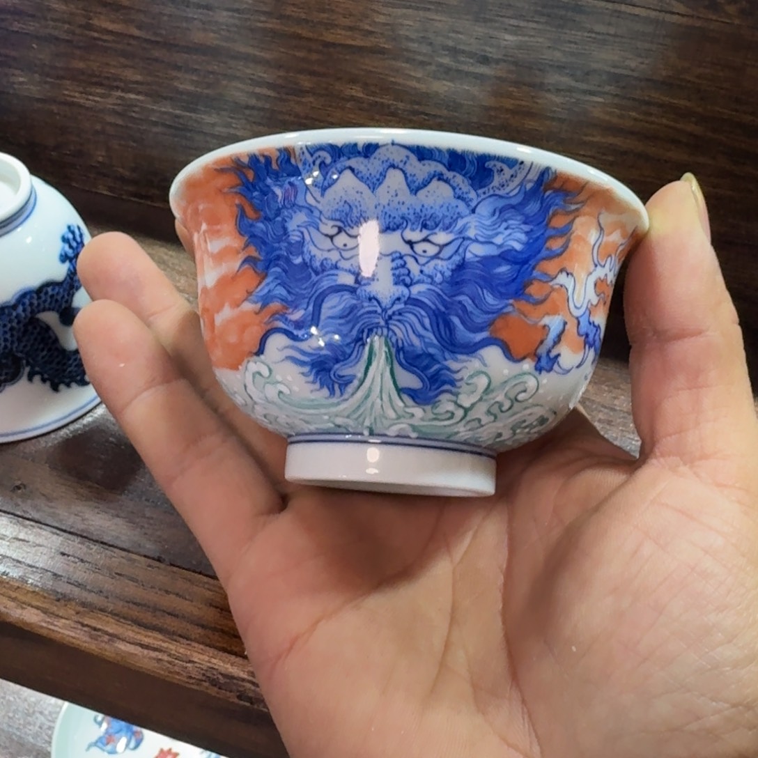 千***然瓷片当代景德镇陶瓷手绘茶具