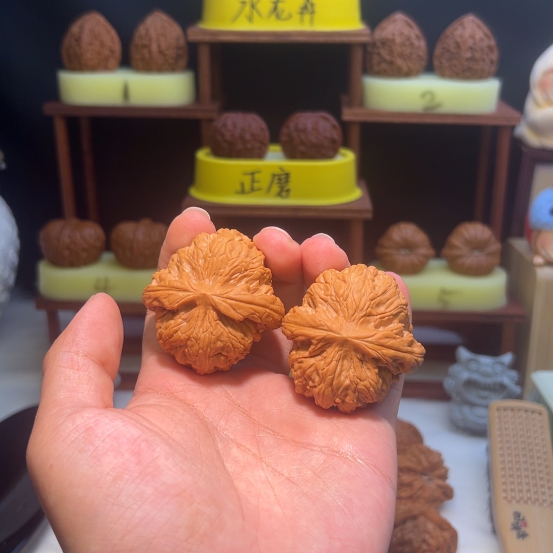吊坠文玩核桃【棱子巨粗】全品46.5红锦鲤