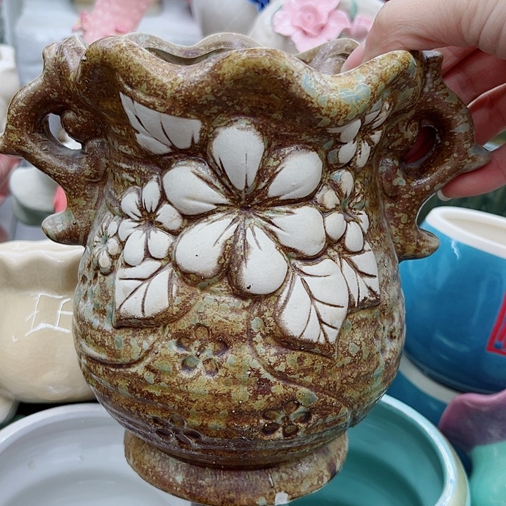 多肉绿植陶瓷花盆9.9包邮，有孔