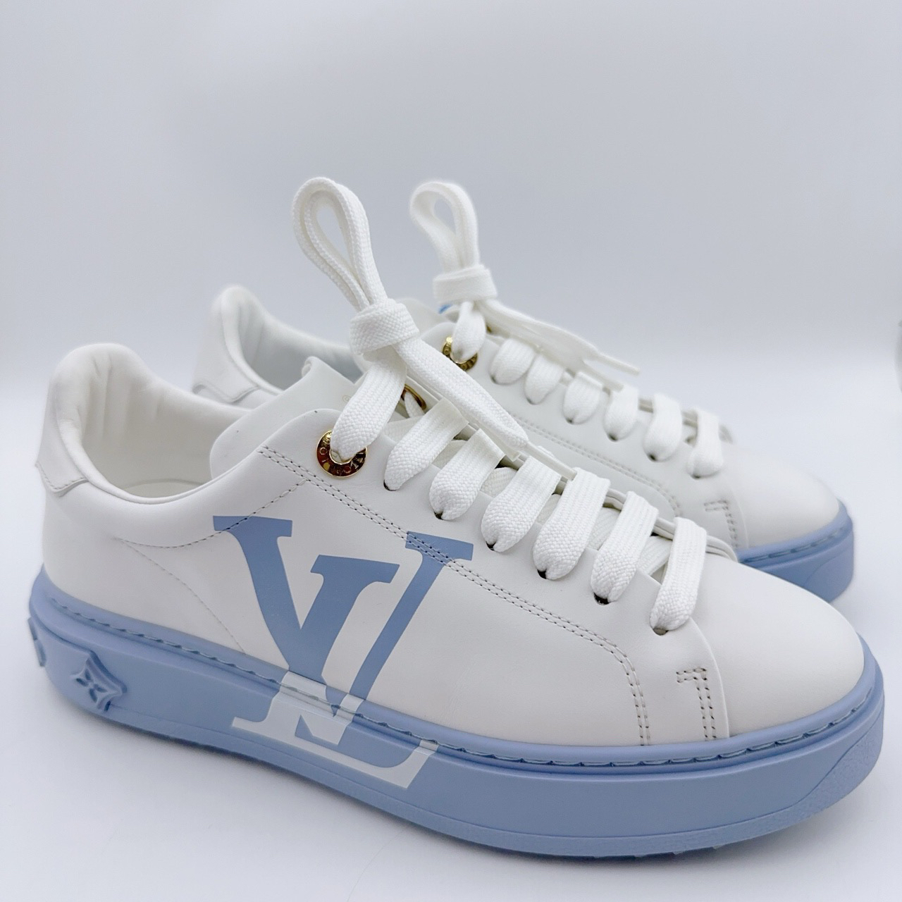 95新 LouisVuitton/路易威登 35码/蓝色大标timeout板鞋/00960