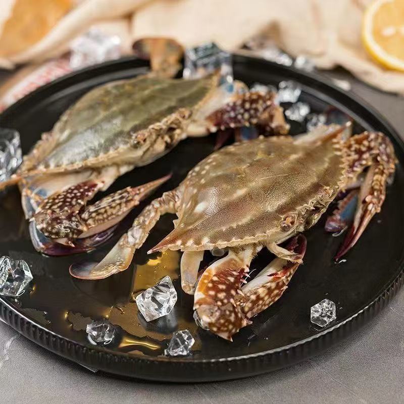 白蟹螃蟹母蟹梭子蟹肉母蟹飞蟹单只4.0两到手4斤（共9-11只）【冻蟹】