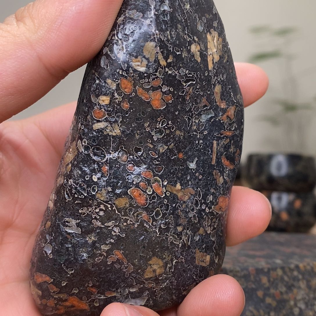 豫石匠梅花玉小鼻嘎随形手把压书石茶宠