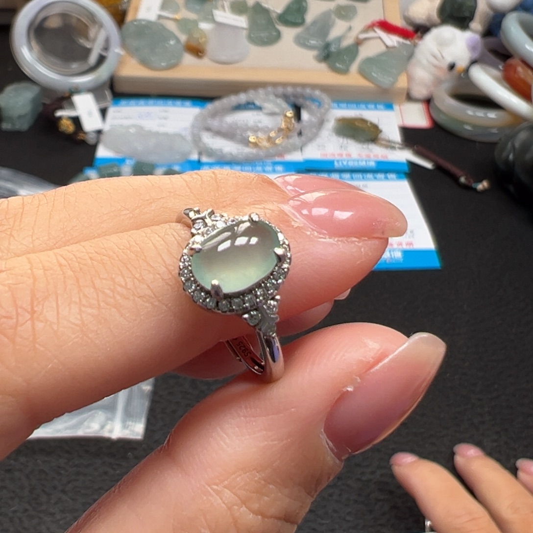 翡翠银S925镶嵌颈饰天然A货缅甸翡翠