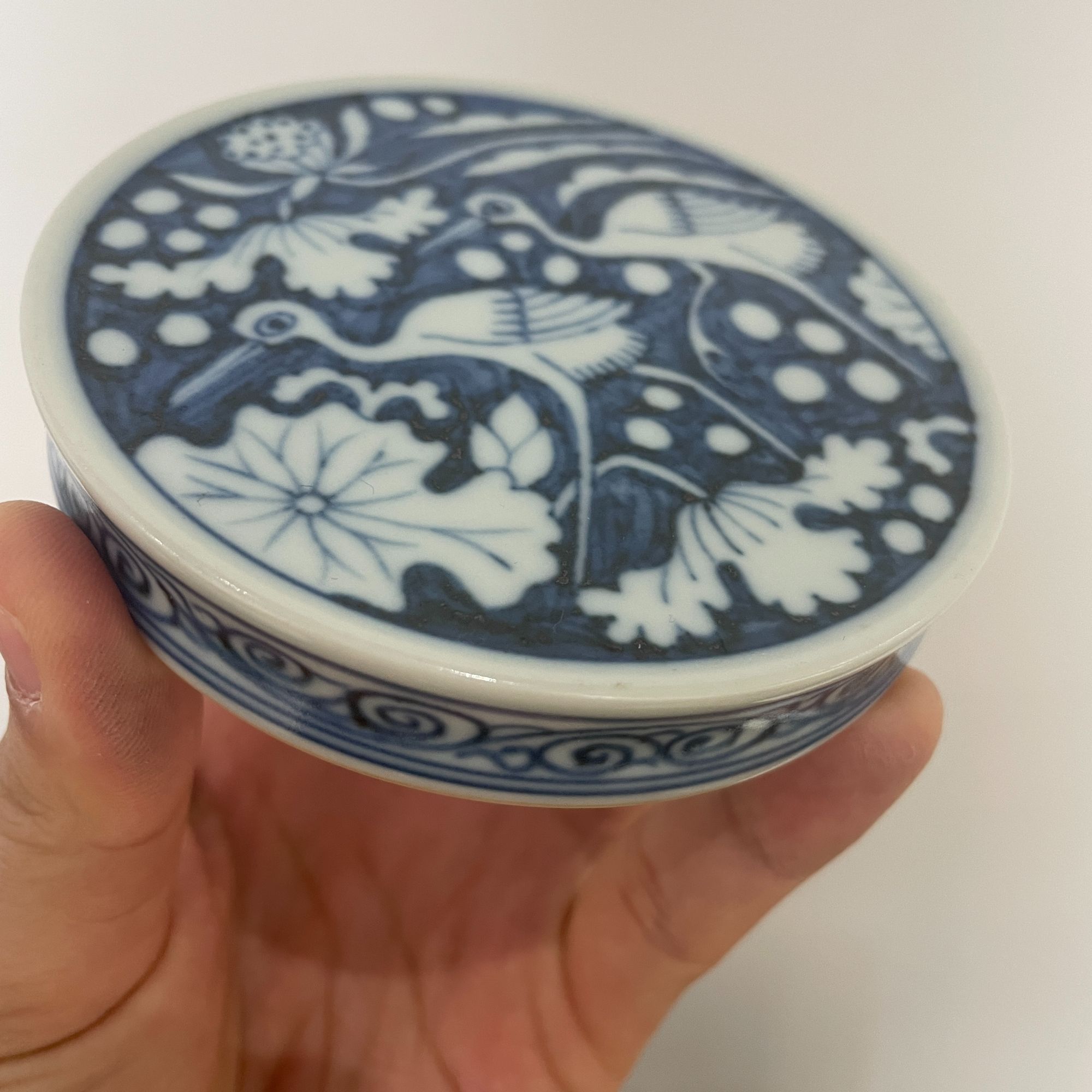 【景德镇手绘一路连科盖置】釉下青花盖置