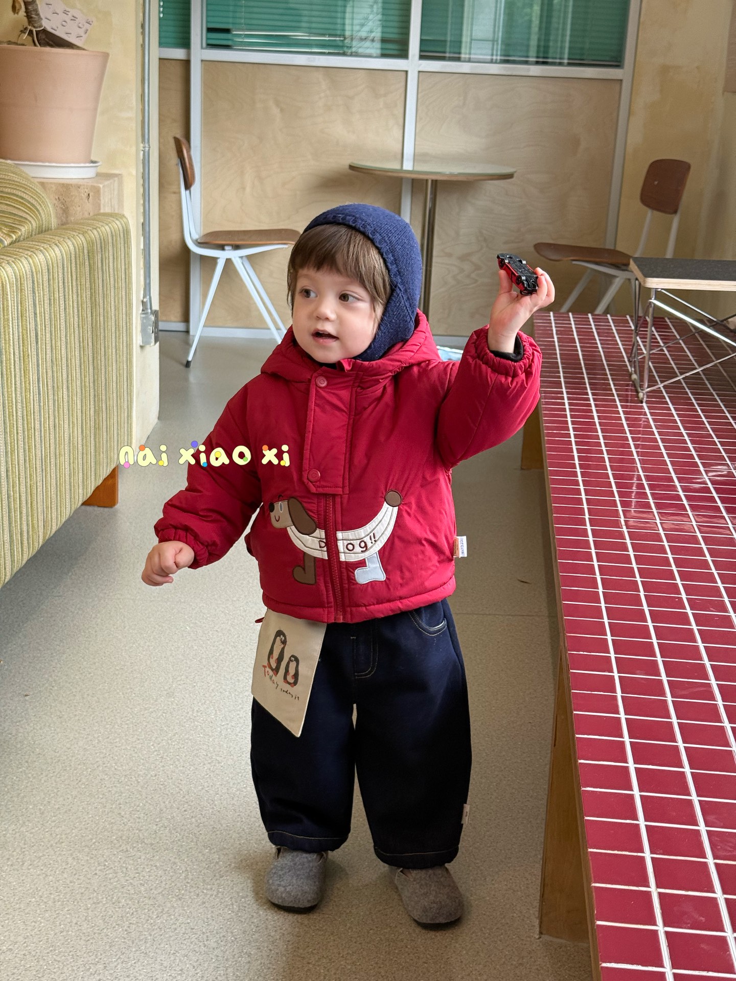 NXX--57110--刺绣腊肠狗棉服--红色--NO退NO换