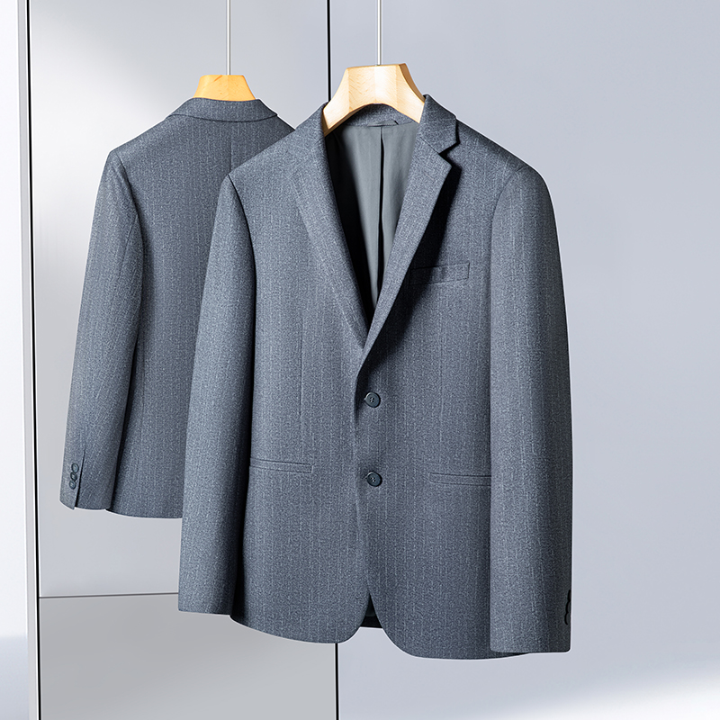 秋季男士简约舒适商务休闲男款翻领西服外套