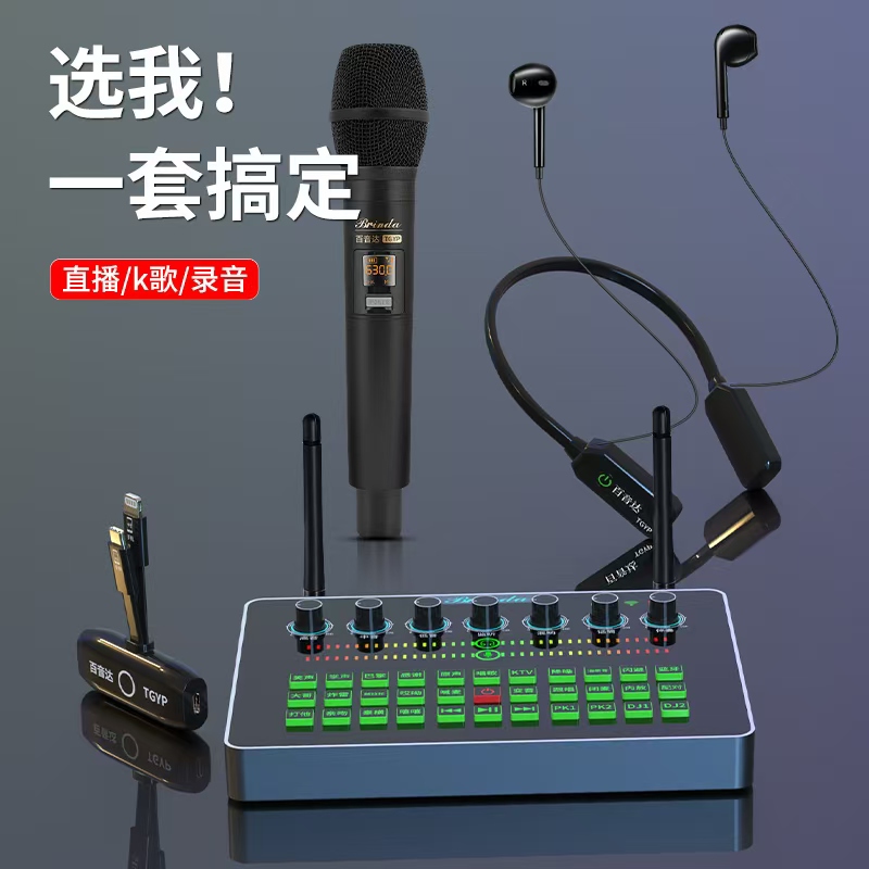  百音达 H10proMAX  录音唱歌专业k歌通用室内降噪外置声卡套装
