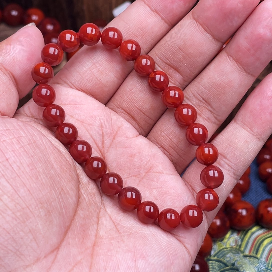 ！***！南红玛瑙未镶嵌手链南红瓦西牛血卡8原矿