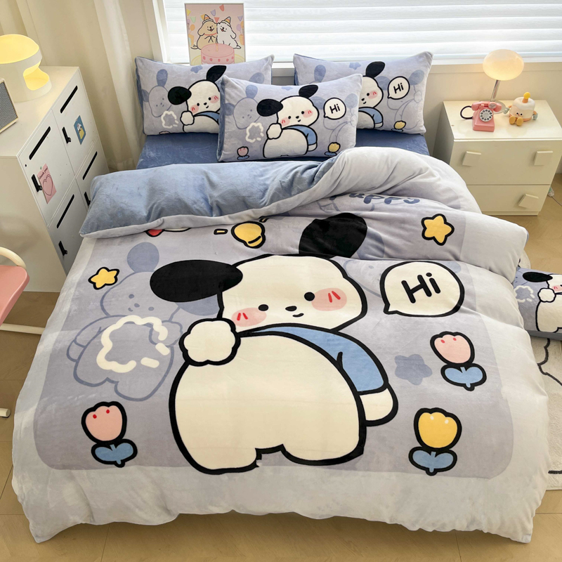 A类母婴级超软牛奶绒四件套秋冬加厚法莱绒双面绒加绒床上用品