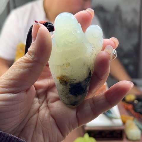 岫玉手把件未镶嵌手把