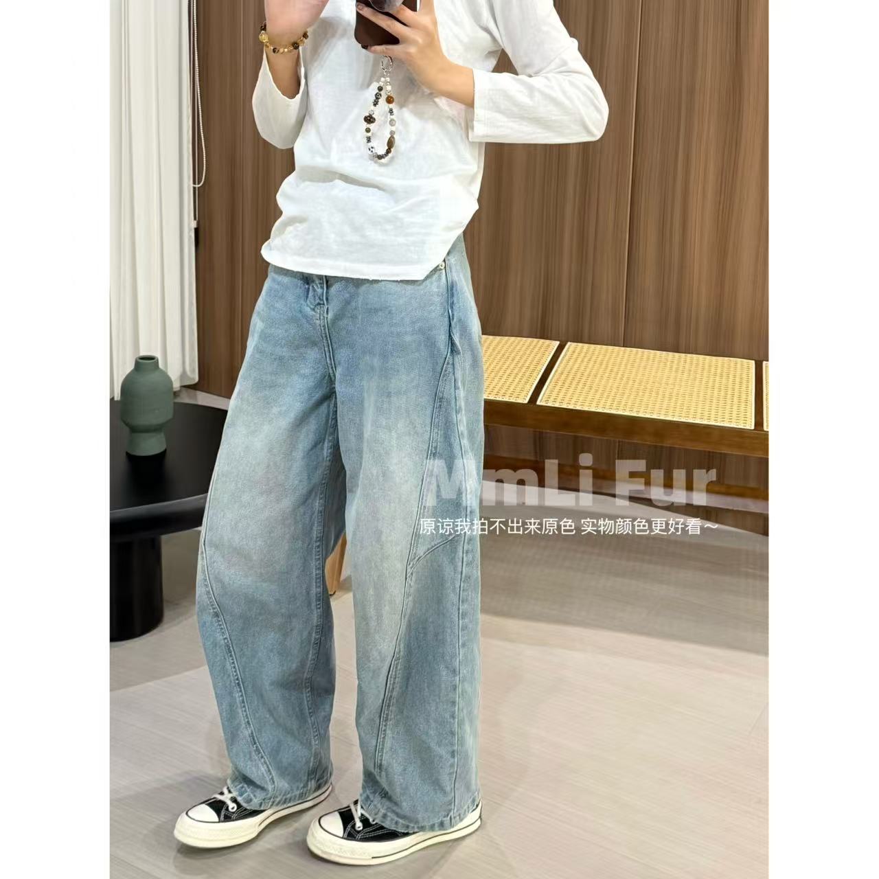 【萌萌里】MMLi CLOTHES｜萌萌家弯刀牛仔裤 mm86355