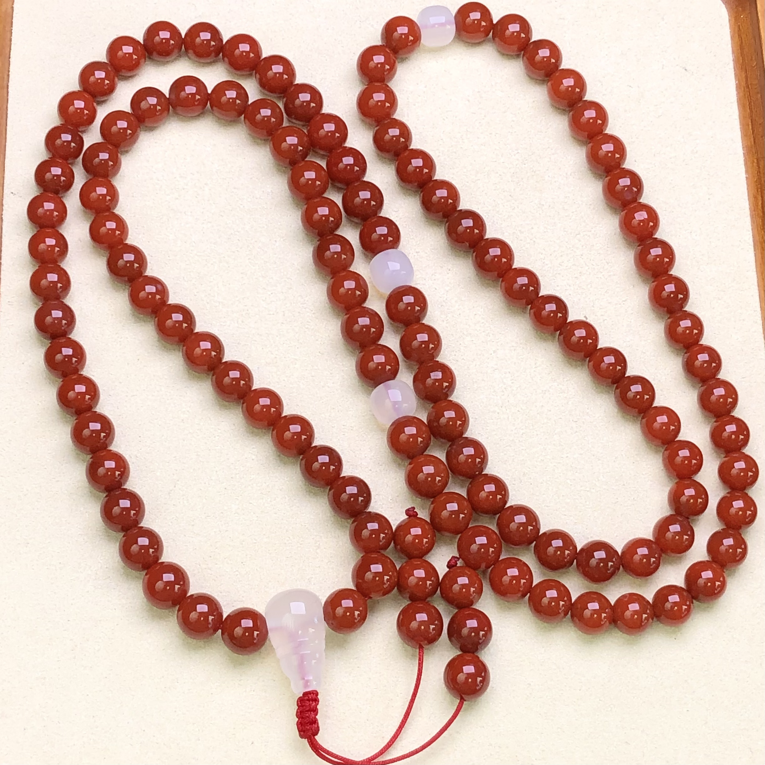 【原矿无注胶】保山锦红卡8多绕108项链