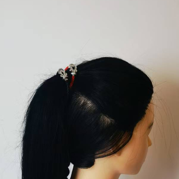 44-SZ八字扣马蹄扣925银莫桑钻18K发夹