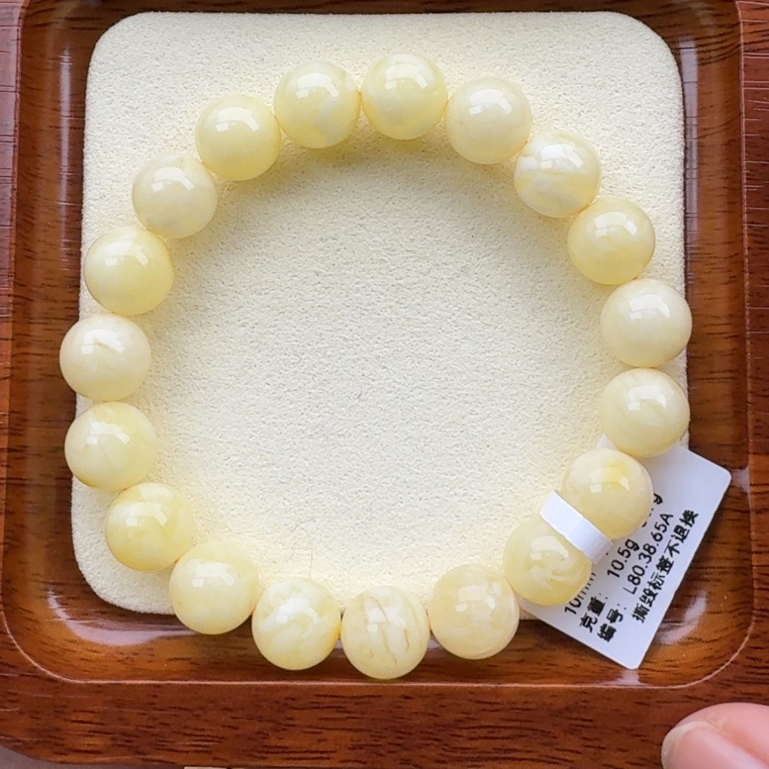 琥珀手链未镶嵌蜜蜡手串10mm女款圈口
