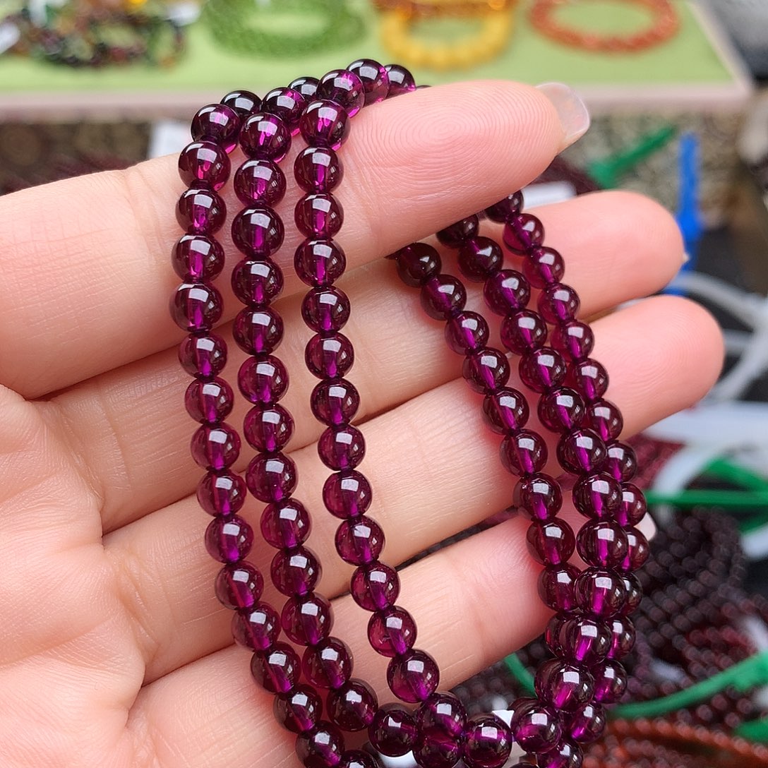 未镶嵌石榴石手链手串5.3