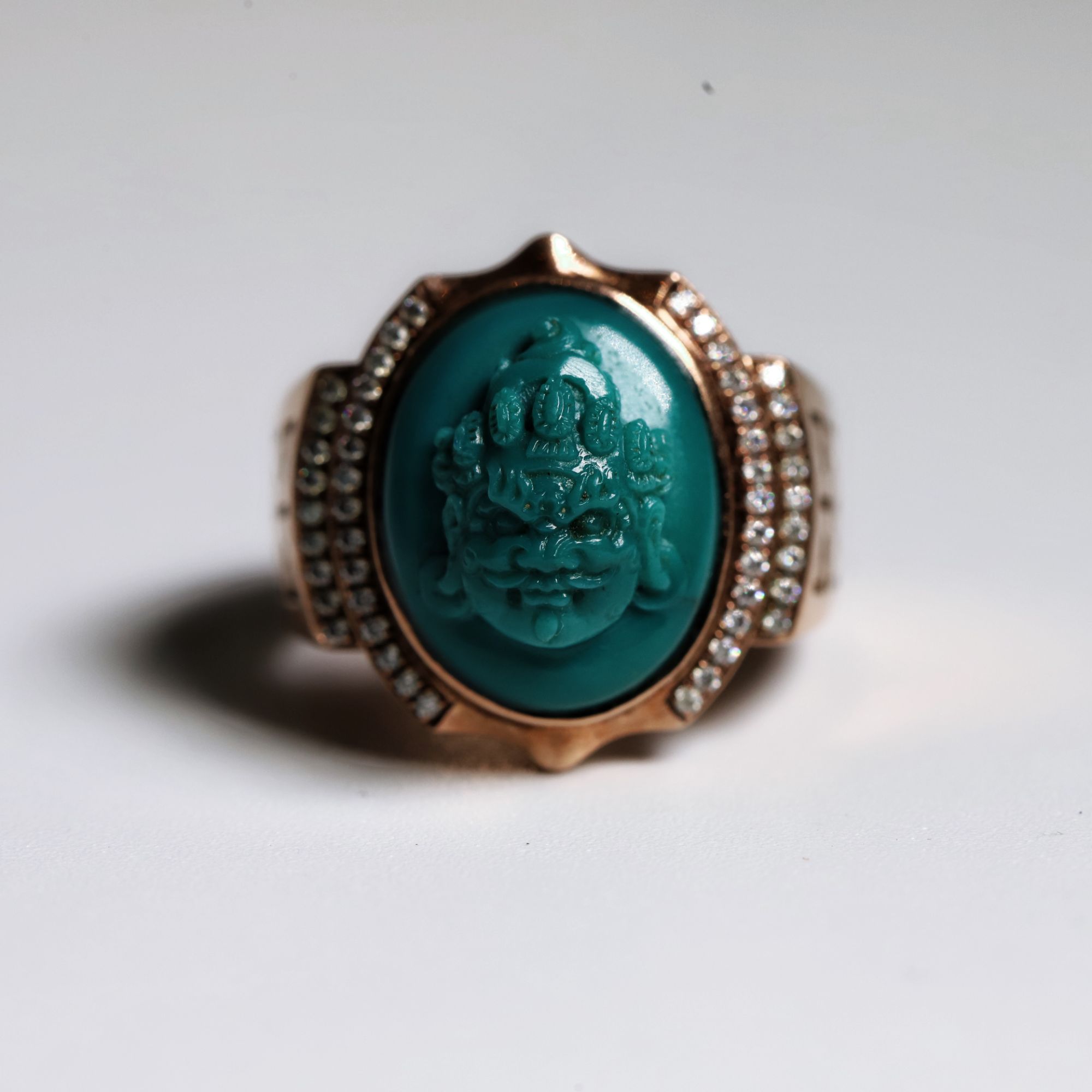 3.绿松石雕刻戒指