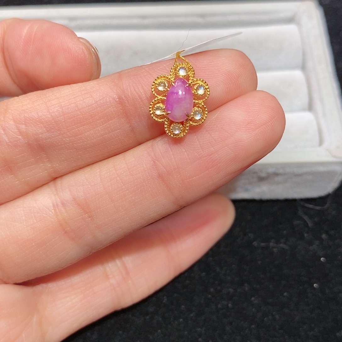 苏纪石（舒俱来）18K金镶嵌吊坠(不含链)