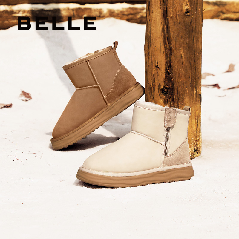 【诗雨专属】百丽休闲户外雪地靴冬新商场同款时尚保暖短靴C1Y1DDD4