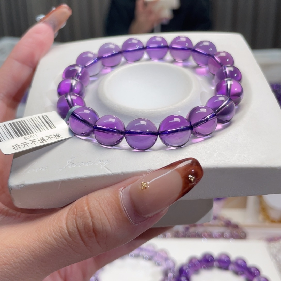 未镶嵌手链水晶11mm巴西紫水晶