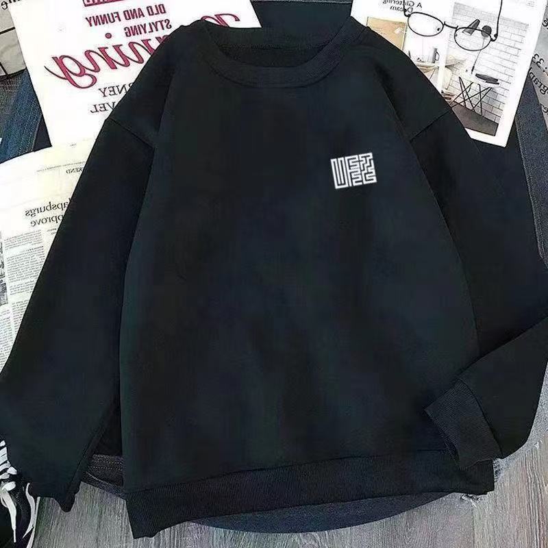 保罗新款万针刺绣加绒卫衣男女同款时尚圆领百搭春秋打底ins休闲