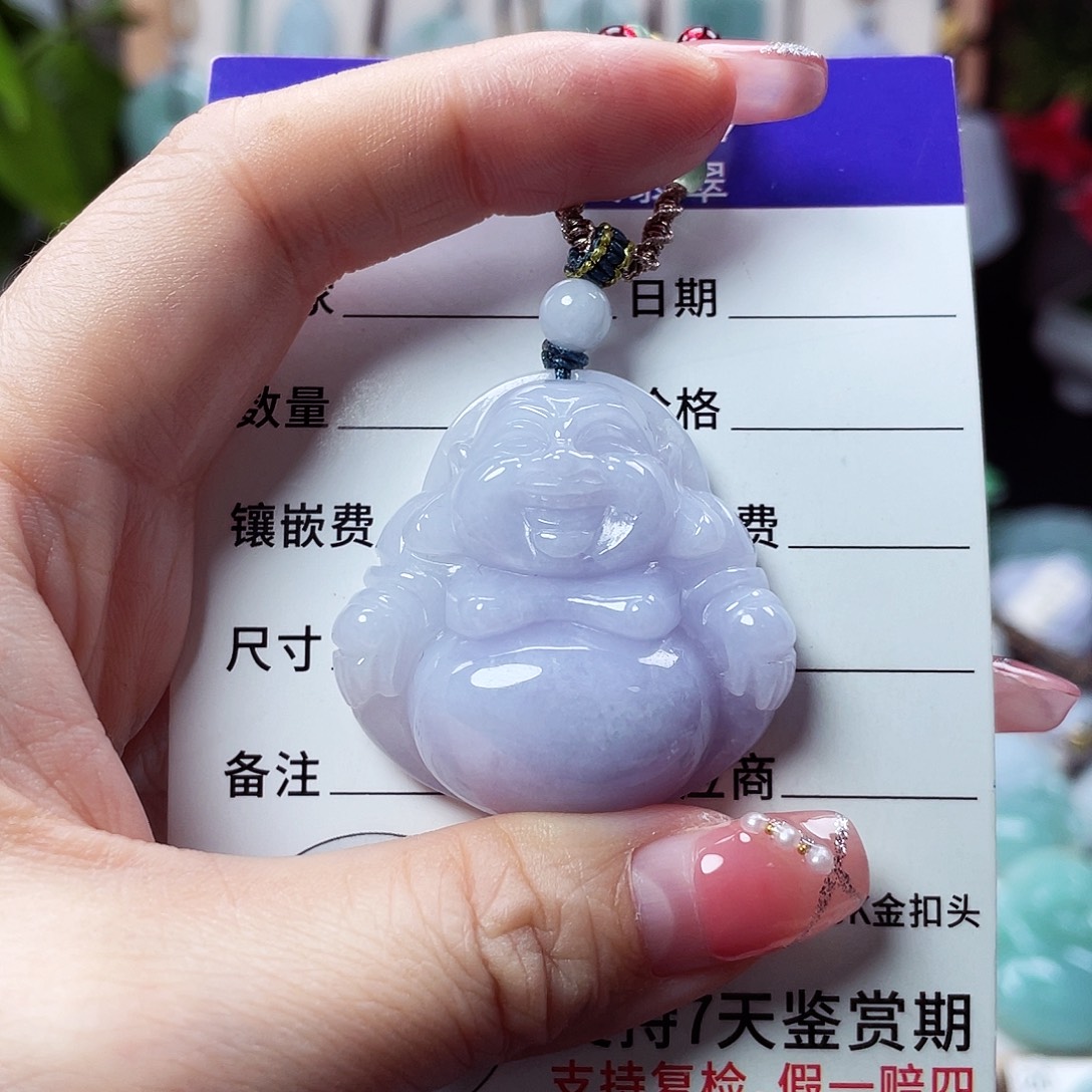 翡翠未镶嵌颈饰佛公09
