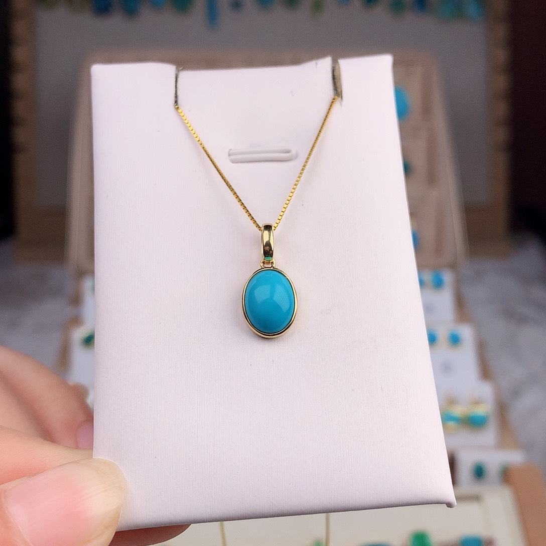 绿松石珠宝奇石18K金镶嵌