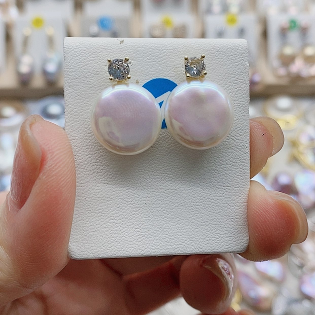 【闪购商品】淡水珍珠耳饰银S925镶嵌