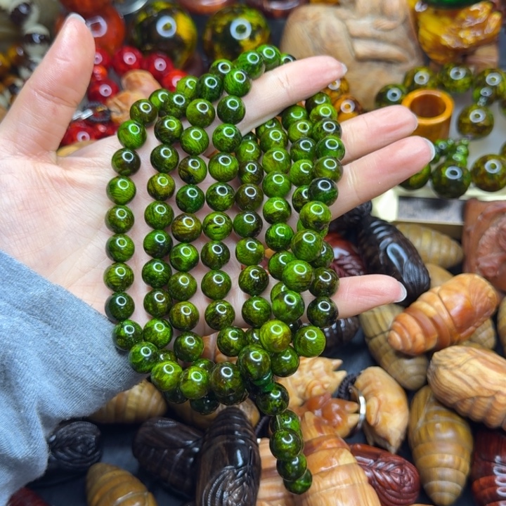 松木琥珀木文玩把件