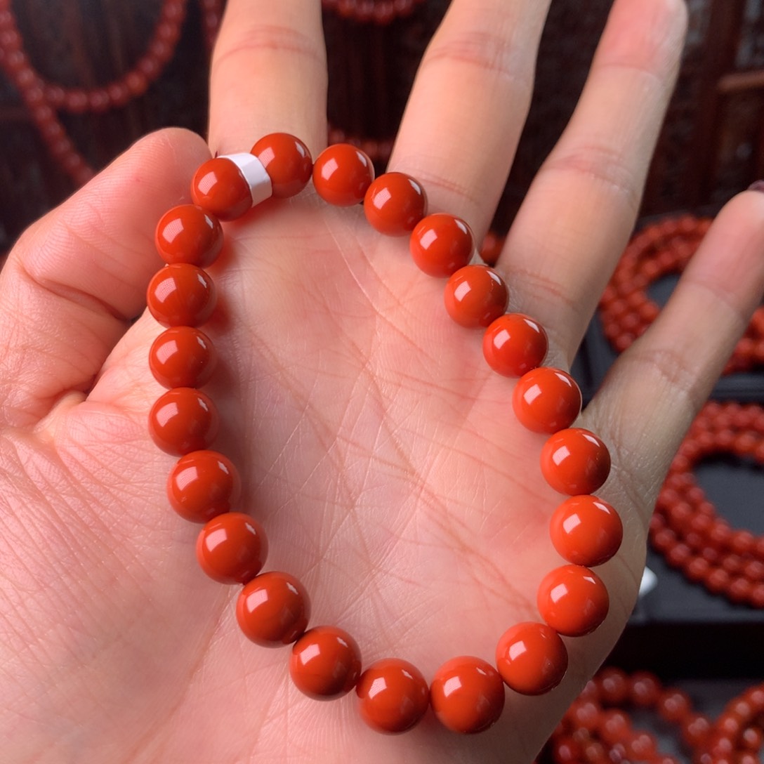 南红玛瑙手链未镶嵌那**月8m手链糖