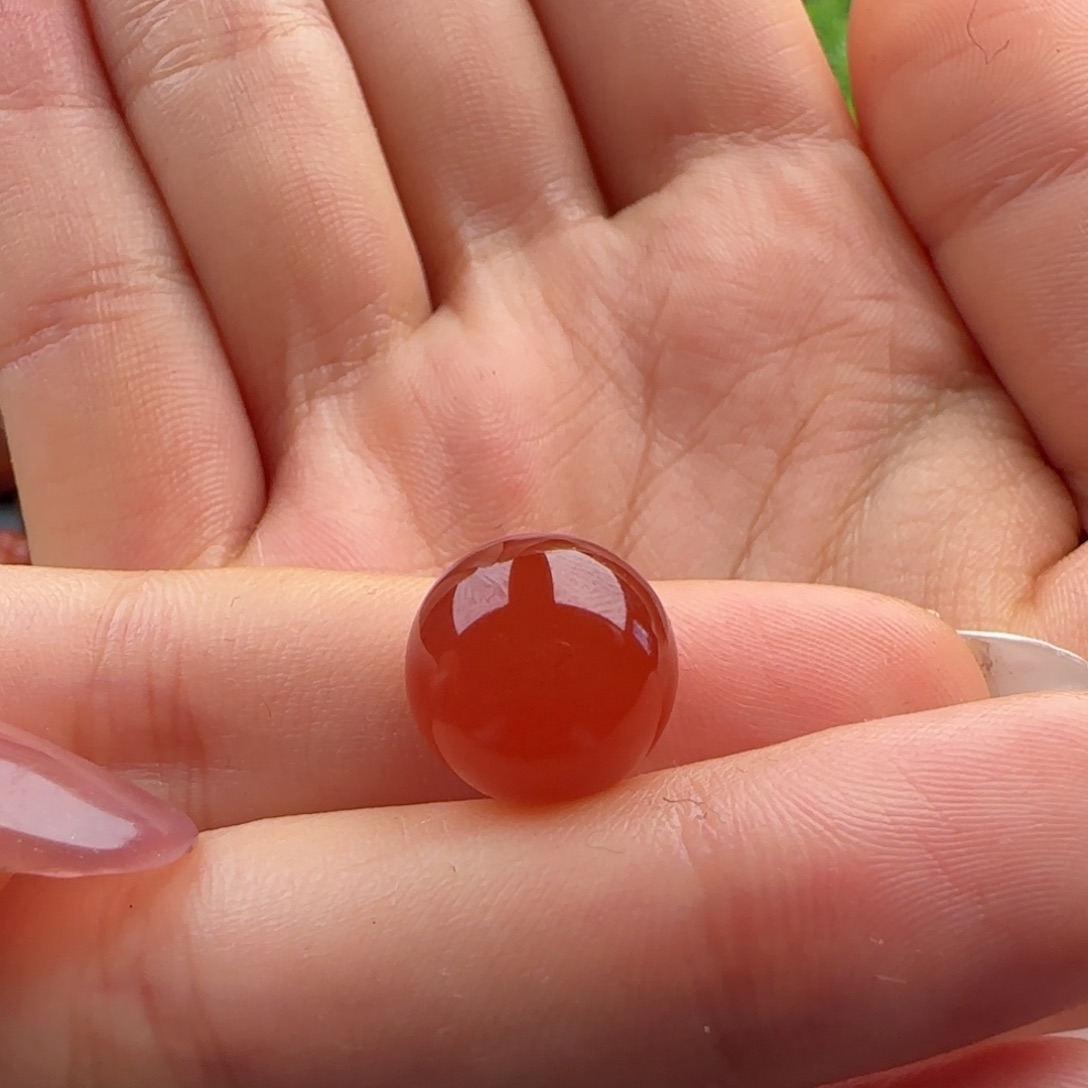 南红玛瑙未镶嵌圆珠12.2有马牙