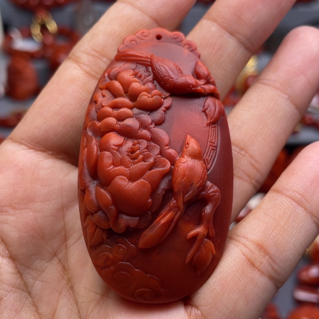 南红玛瑙未镶嵌珠宝奇石喜上眉梢吊坠