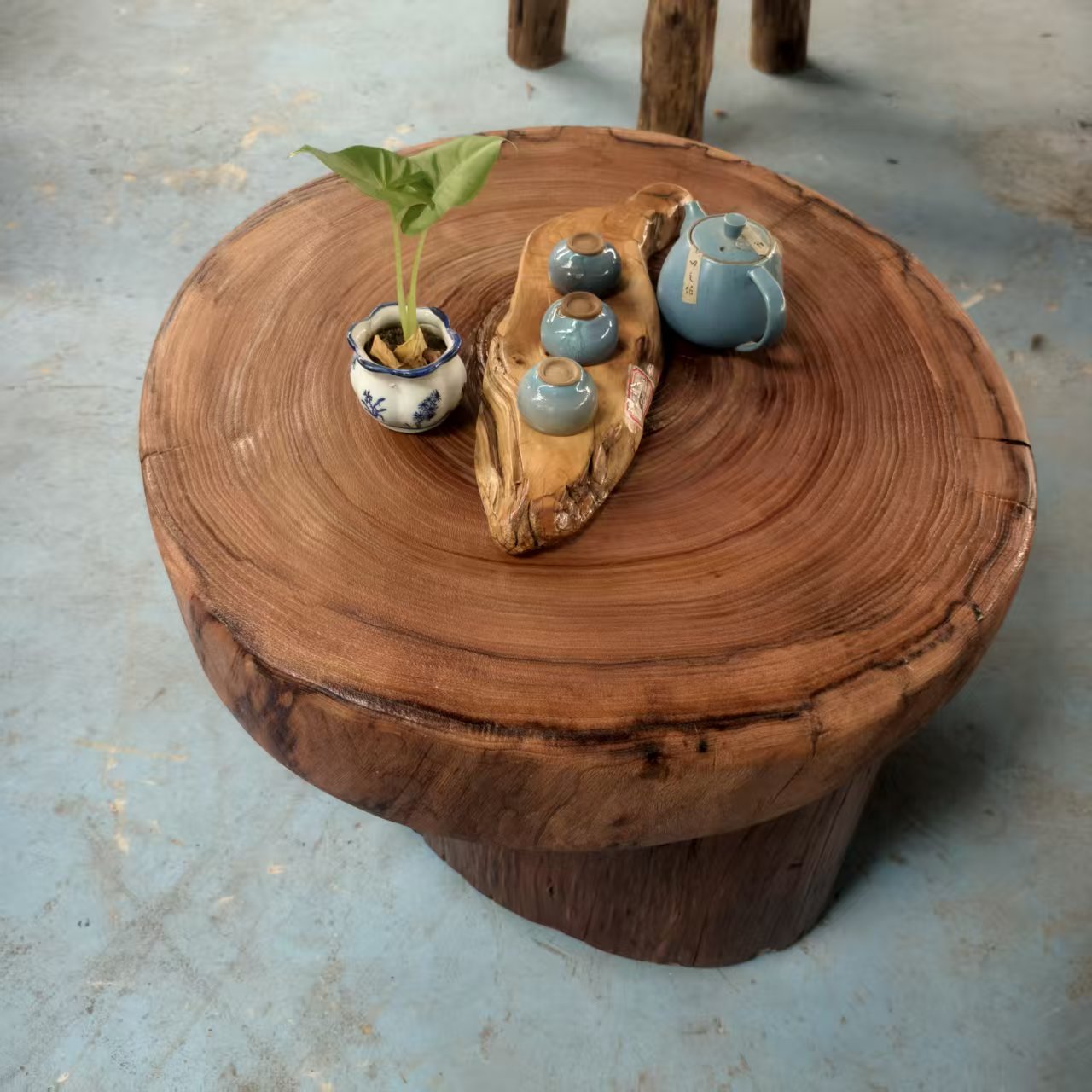 专业茶空间搭配香樟木禅意组合茶桌