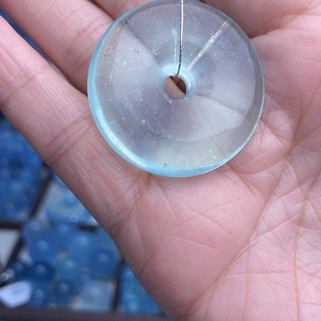桃***记非金属海蓝平安扣吊坠
