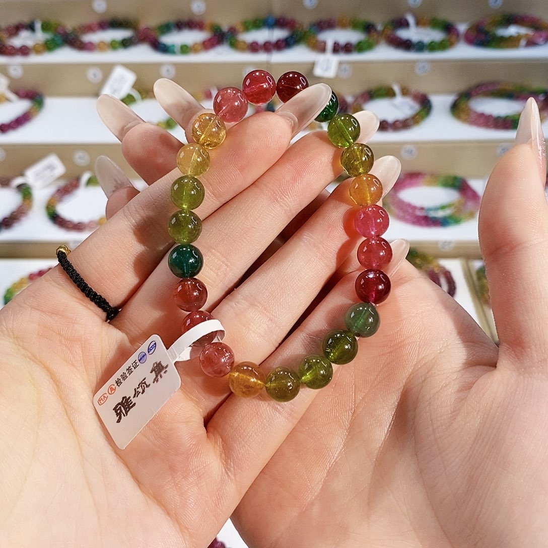 碧玺手链未镶嵌G2402素圈颜色微差