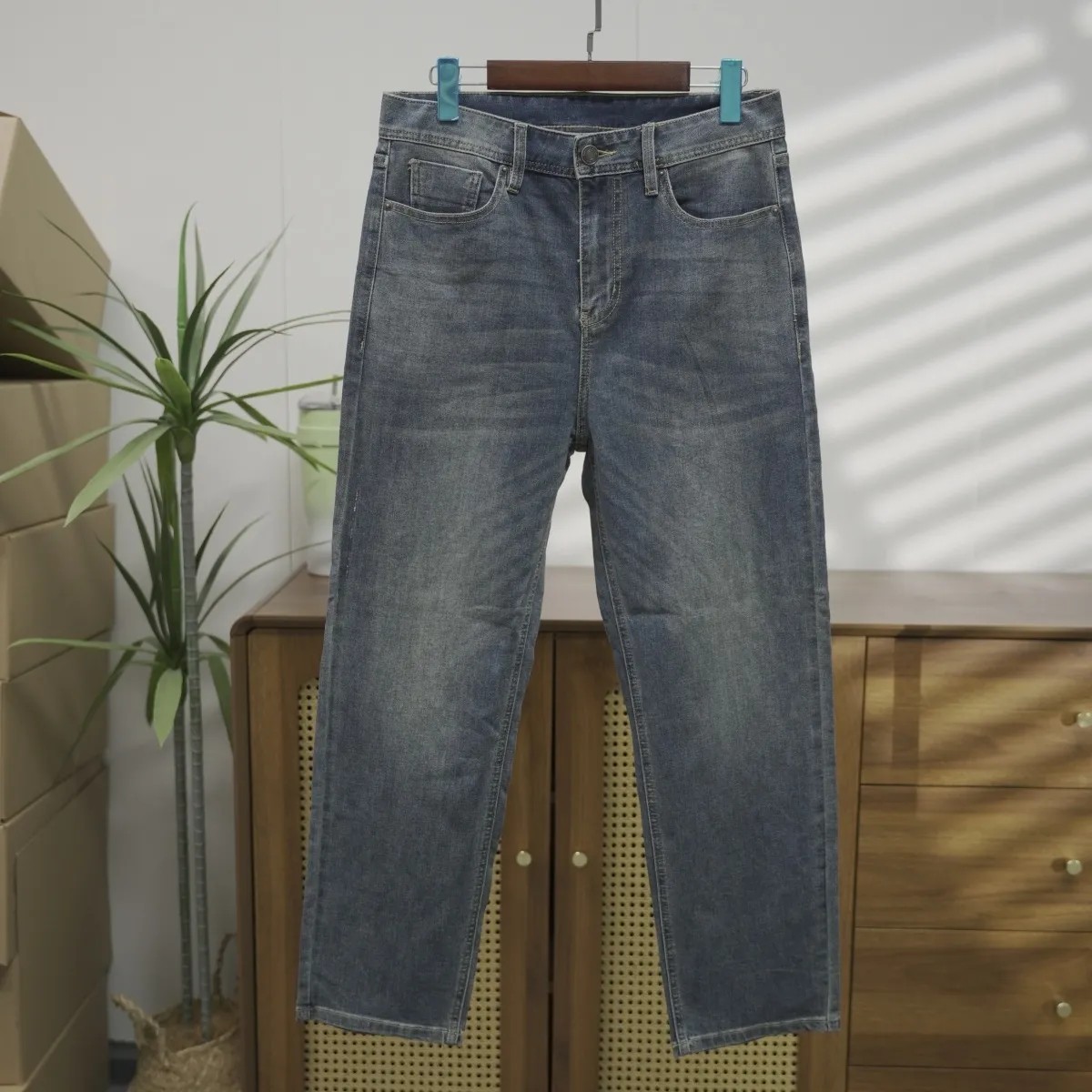 【热】家男士宽松夏季长款舒适休闲牛仔裤1360-D1-4