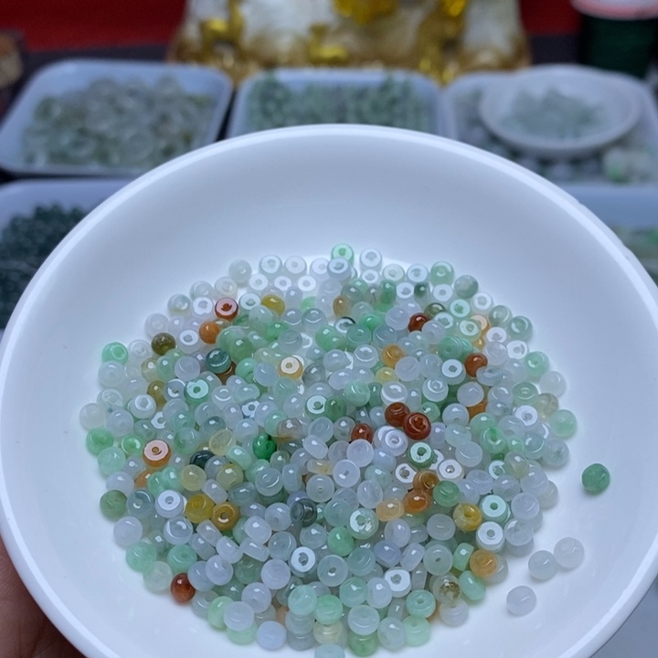 翡翠未镶嵌手链翡翠算盘