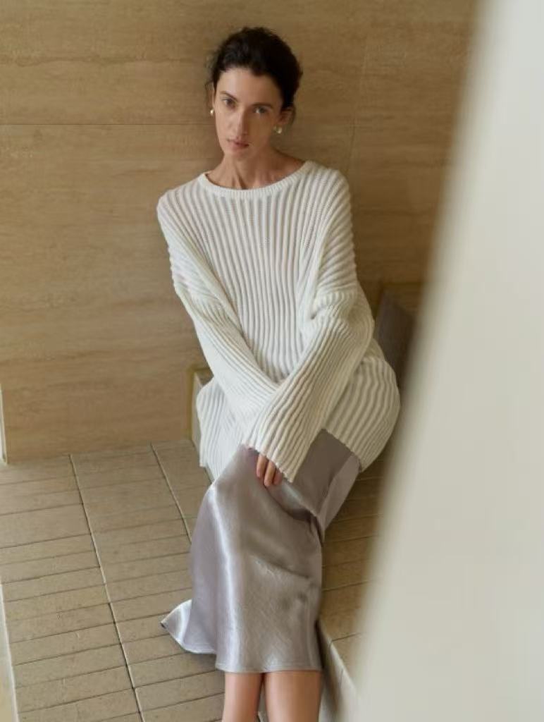 赫拉（9257 #库）套头大领口气质宽松慵懒上衣