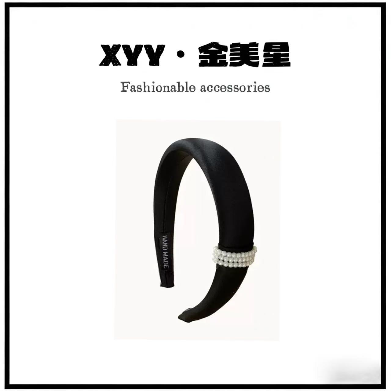 法式珍珠外出款发箍高颅顶5001