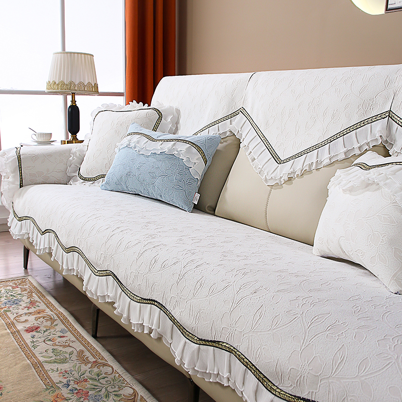 法式直排沙发垫雪尼尔2025新款四季通用美式皮防滑高级感坐垫套罩