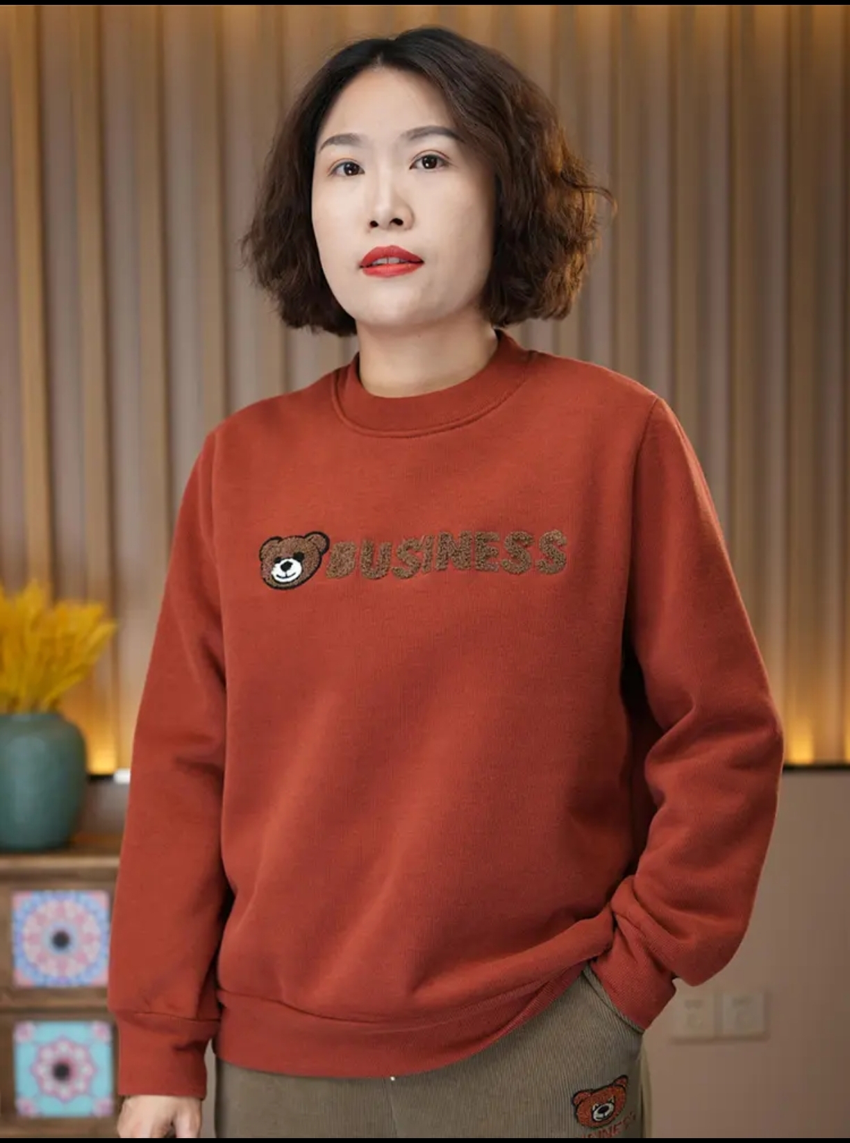 新款（浣熊）圆领保暖字母拼接刺绣冬季女卫衣长袖休闲加厚女装卫衣