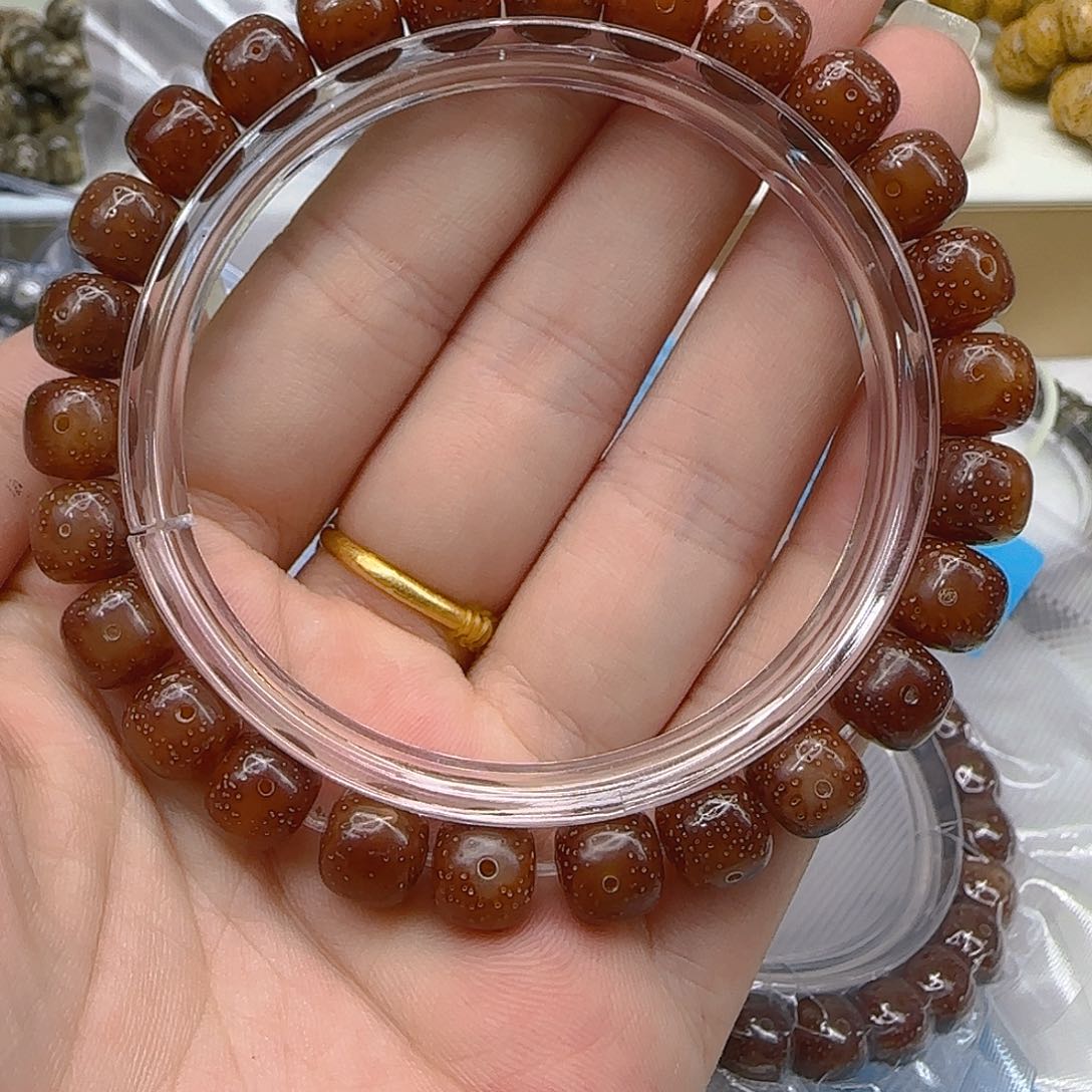 星月菩提手串25尽头粉冰星月菩提98桶单圈