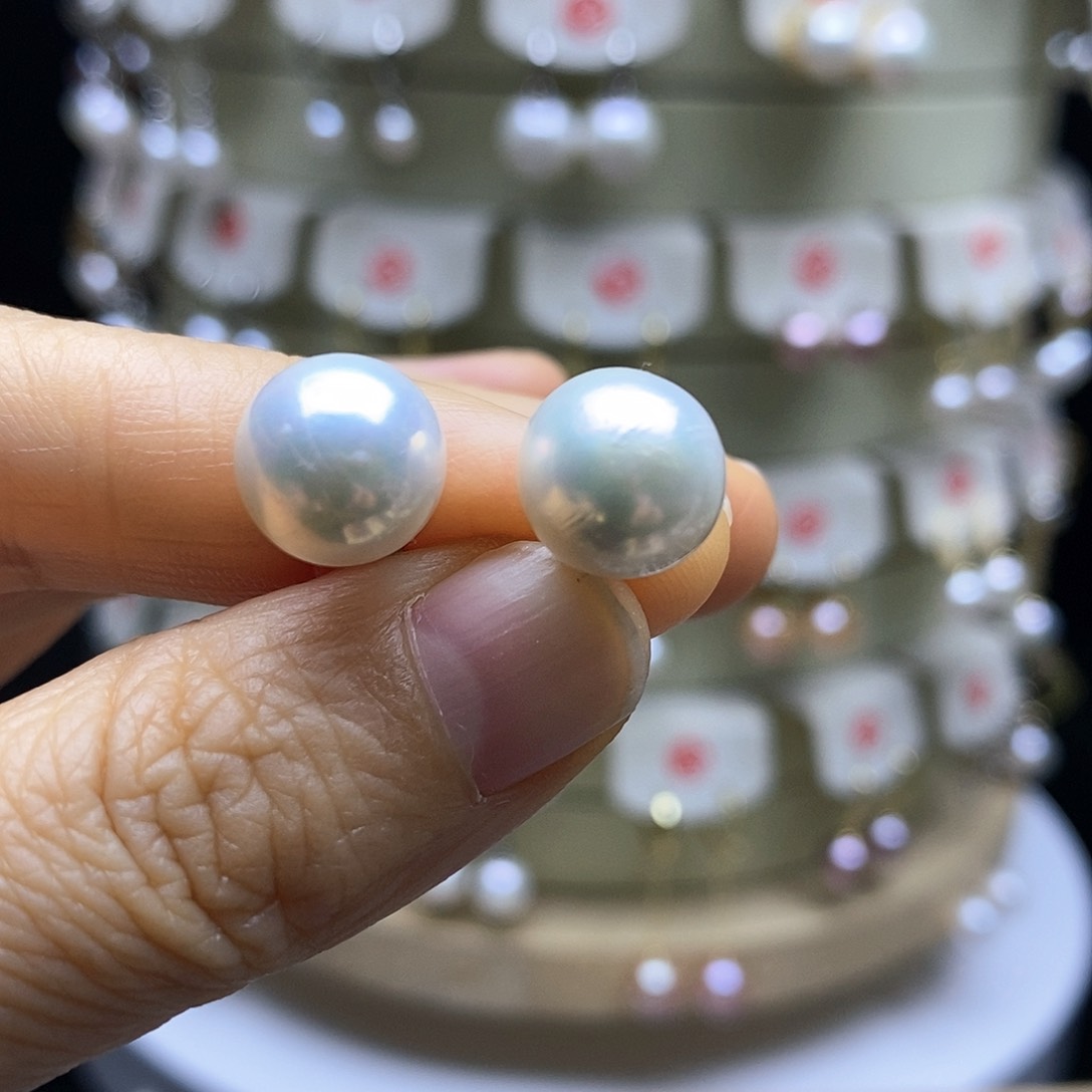 淡水珍珠耳饰银S925镶嵌