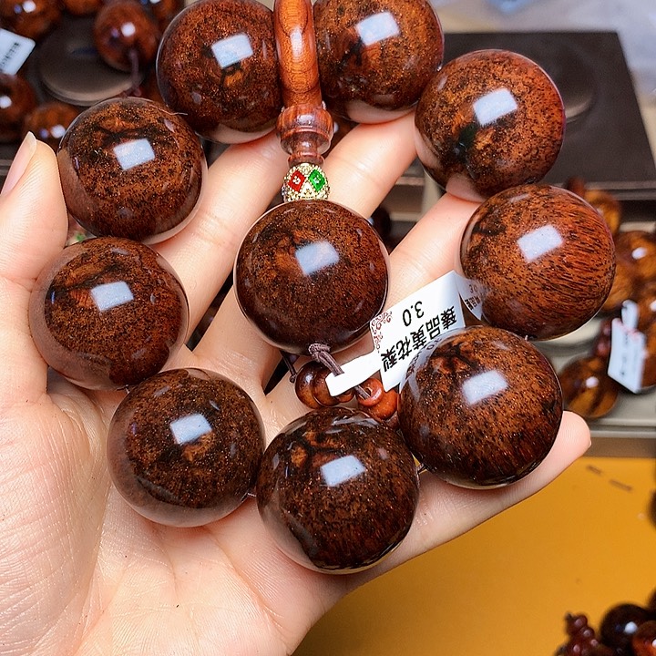 花梨木类手串/手链黄花梨风化料老挝花梨土埋料3.0