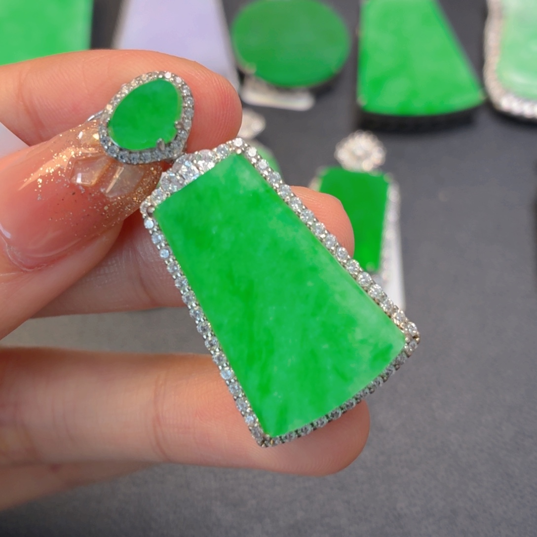 翡翠银S925镶嵌颈饰