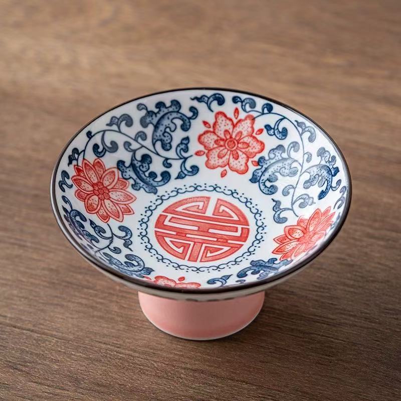 果盘-缠枝莲釉里红@ZH214