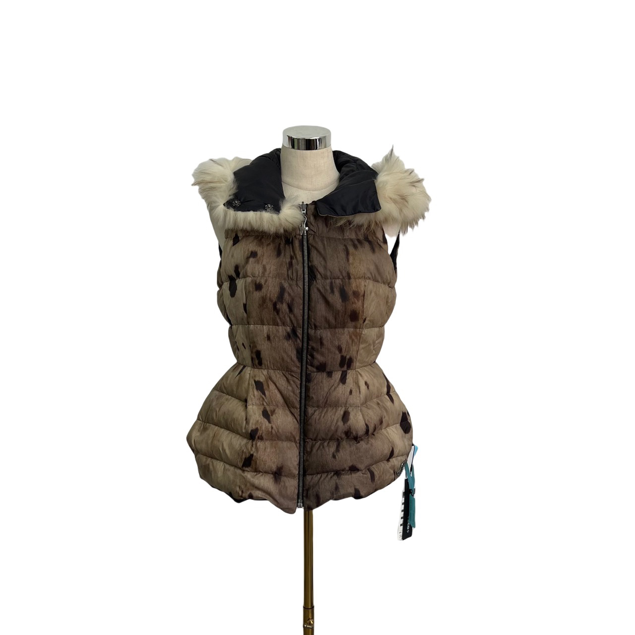 Moncler 蒙口 豹纹双面穿羽绒马甲 2码/95新/公价13500/fg202426